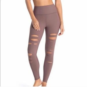 ALO Yoga Womens High Rise Ripped Warrior Leggings XS